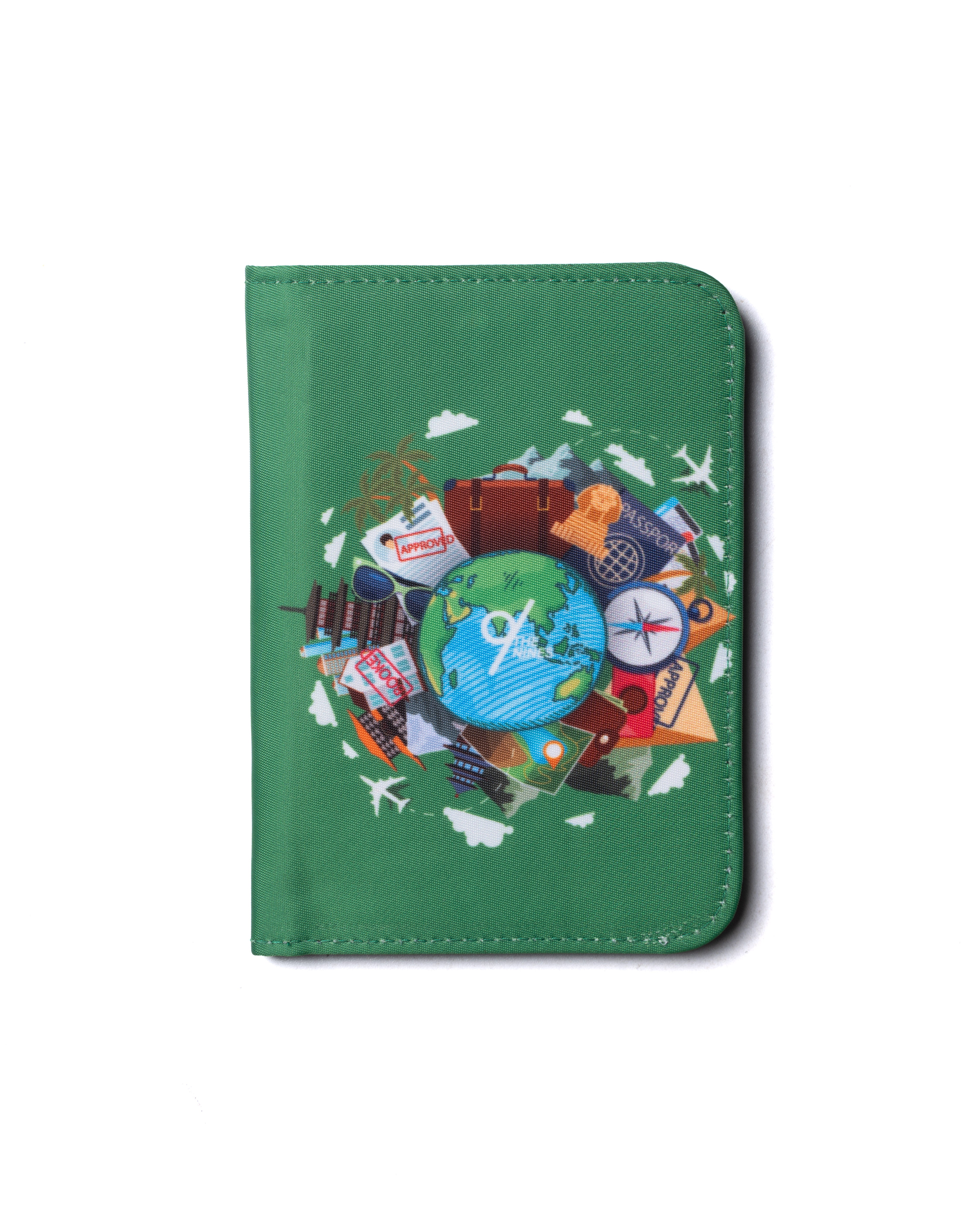 The Nines Passport Cover “Travel Around The World” Green